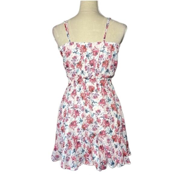 Francesca’s Multicolored Floral Fit & Flare Mini Dress w/Ruffles (XS) - Picture 3 of 16